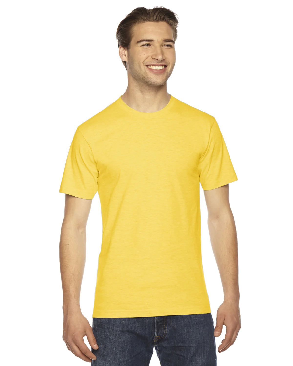 Custom T-Shirts in a variety of colors, including vibrant yellow, tailored to your preferences. These shirts are personalized to reflect your unique style, with options ranging from bold hues to timeless neutrals. Each shirt is made to order, ensuring a perfect fit and personalized expression of your individuality.