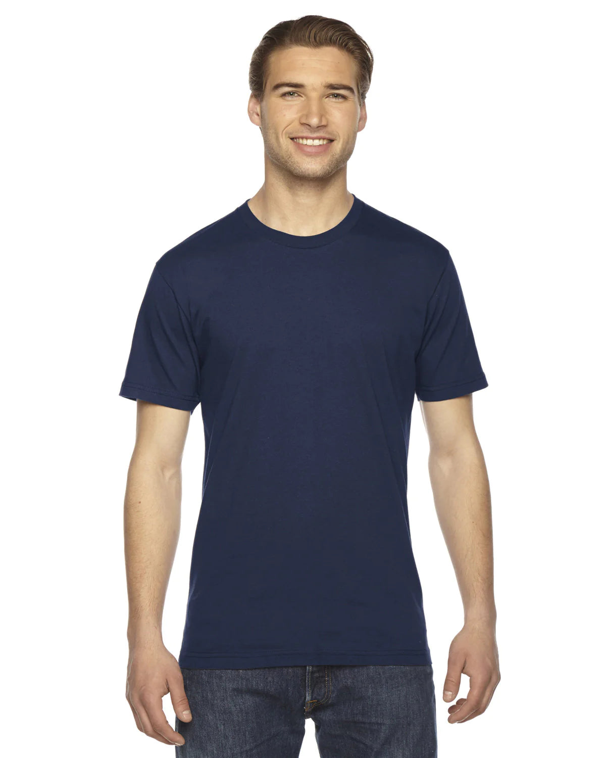 Custom T-Shirts in a variety of colors, including sophisticated navy blue, tailored to your preferences. These shirts are personalized to reflect your unique style, with options ranging from bold hues to classic neutrals. Each shirt is made to order, ensuring a perfect fit and personalized expression of your individuality.