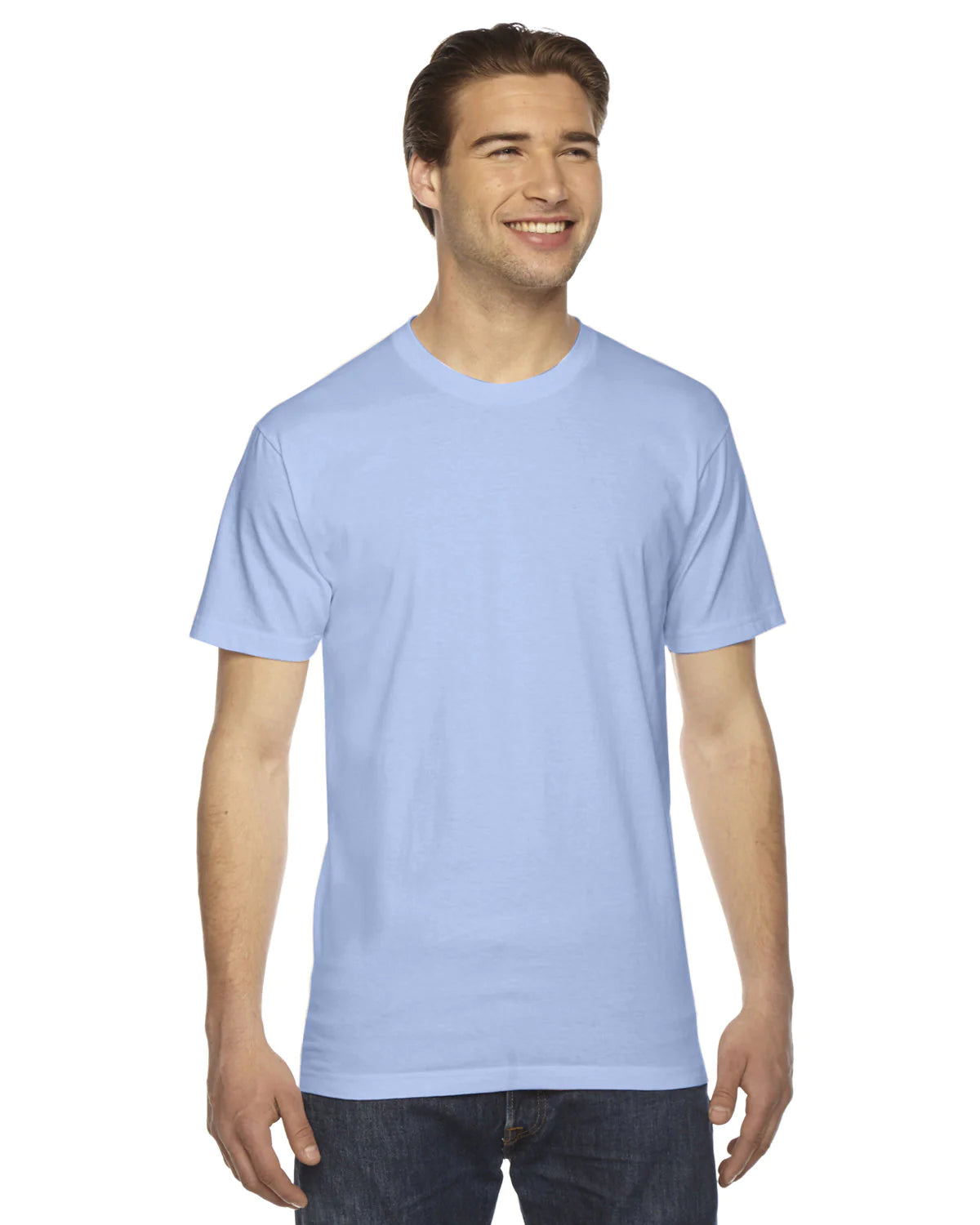 Custom T-Shirts in a variety of colors, including serene sky blue, tailored to your preferences. These shirts are personalized to reflect your unique style, with options ranging from calming hues to vibrant neutrals. Each shirt is made to order, ensuring a perfect fit and personalized expression of your individuality.