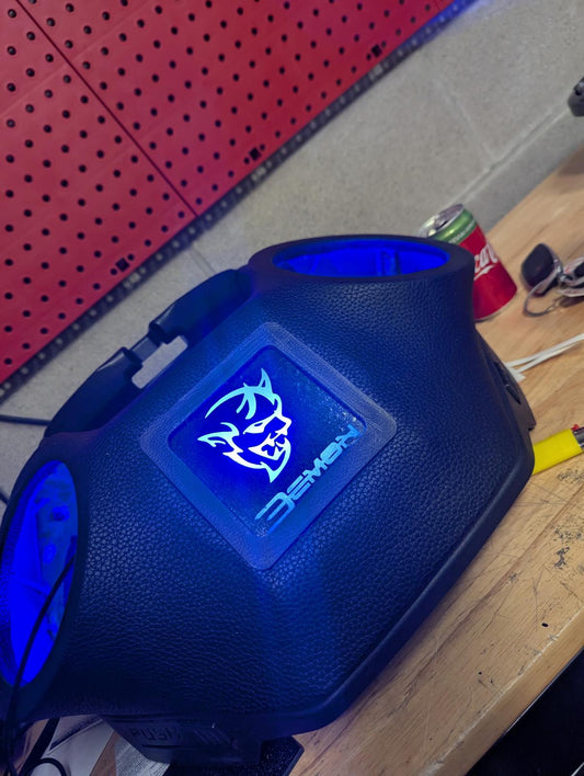 Custom Demon Audio Tuned 6.5" Rear Speaker Encloser - Premium Speakers to Enhance Sound & Bass - Leather Finish Speaker Terminals for Jetski - 18 Gauge Audio Cables - Speaker Set of 2 (Black)