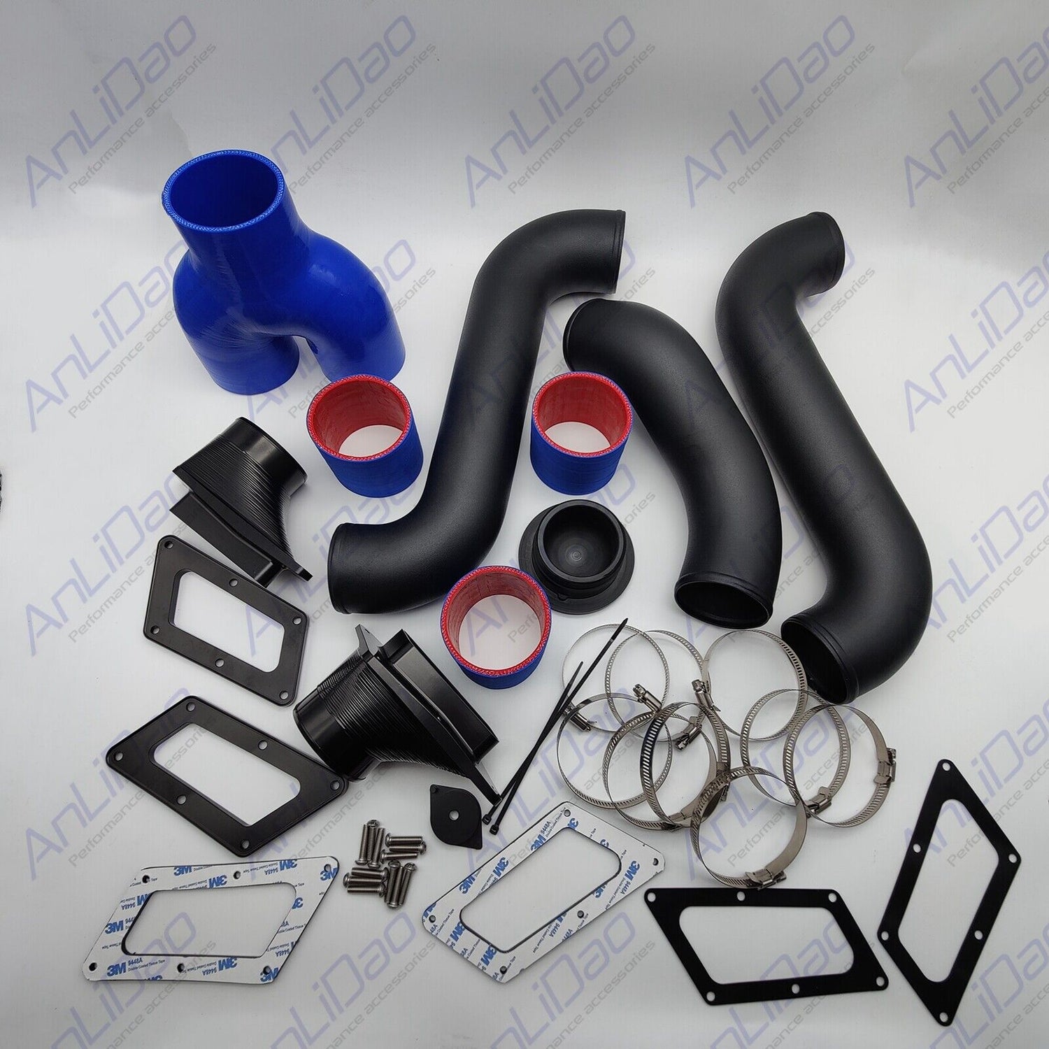 Sea-Doo 2018+ RXT or GTX Dual Rear Exhaust Kit, a high-performance exhaust system designed for 2018 and newer RXT and GTX models. The kit features dual rear exhaust outlets with polished stainless steel tips, enhancing both the look and sound of the watercraft. It is engineered for improved exhaust flow and increased performance.