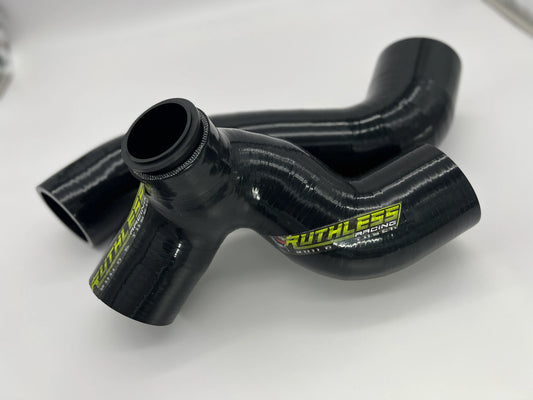 Sea-Doo 230/300 Ruthless Racing Intercooler Tubing Upgrade Kit, designed to enhance the performance of Sea-Doo 230 and 300 models. The kit includes high-quality, durable tubing that improves airflow to the intercooler, resulting in better engine cooling and increased power. The components are precision-engineered for a perfect fit and easy installation.