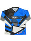New Design Toronto Jet Ski Jersey in vibrant deep blue and black color scheme.  The jersey features bold blue stripes running diagonally across the chest and sleeves, with 'Toronto' printed in sleek black font on the front.  The material is lightweight and breathable, perfect for high-performance jet skiing.