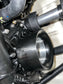 Close-up view of a Carbon Fiber Cold Air Intake installed in an engine bay, demonstrating a perfect fit. The intake system seamlessly integrates with existing components, showcasing its precise engineering and snug alignment. The carbon fiber material enhances both performance and aesthetics, fitting flawlessly within the engine compartment.